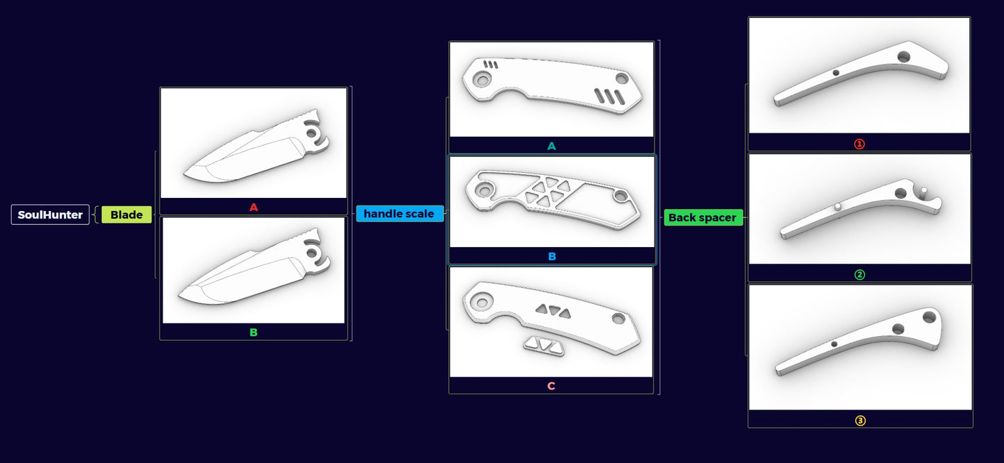 Soulhunter Folding Knives with A Blade