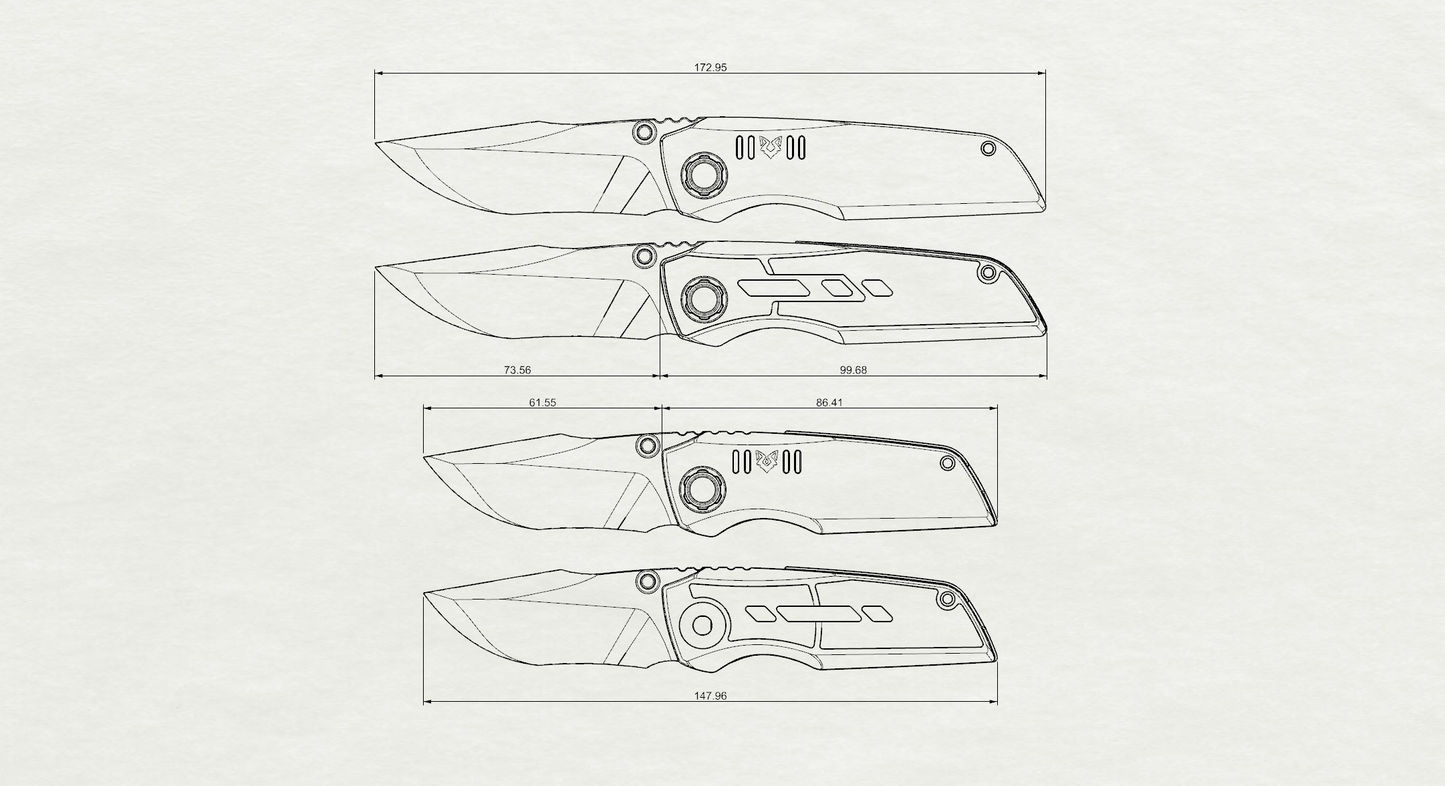 Crimson Fox ZIRCU-Ti EDC Pocket Knife